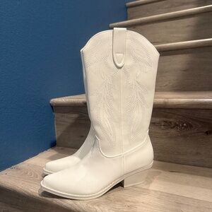 Madden Girl Knee High Boots White